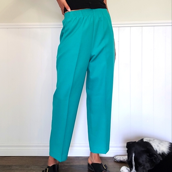 Vintage teal pleated trousers - Picture 2 of 12